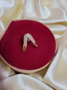 panchaloha with goldpolished vanki ring