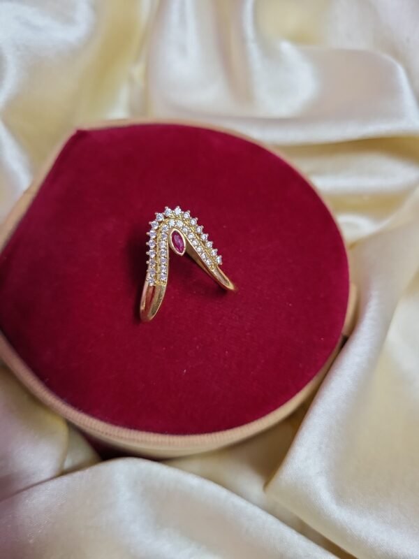 panchaloha with goldpolished vanki ring